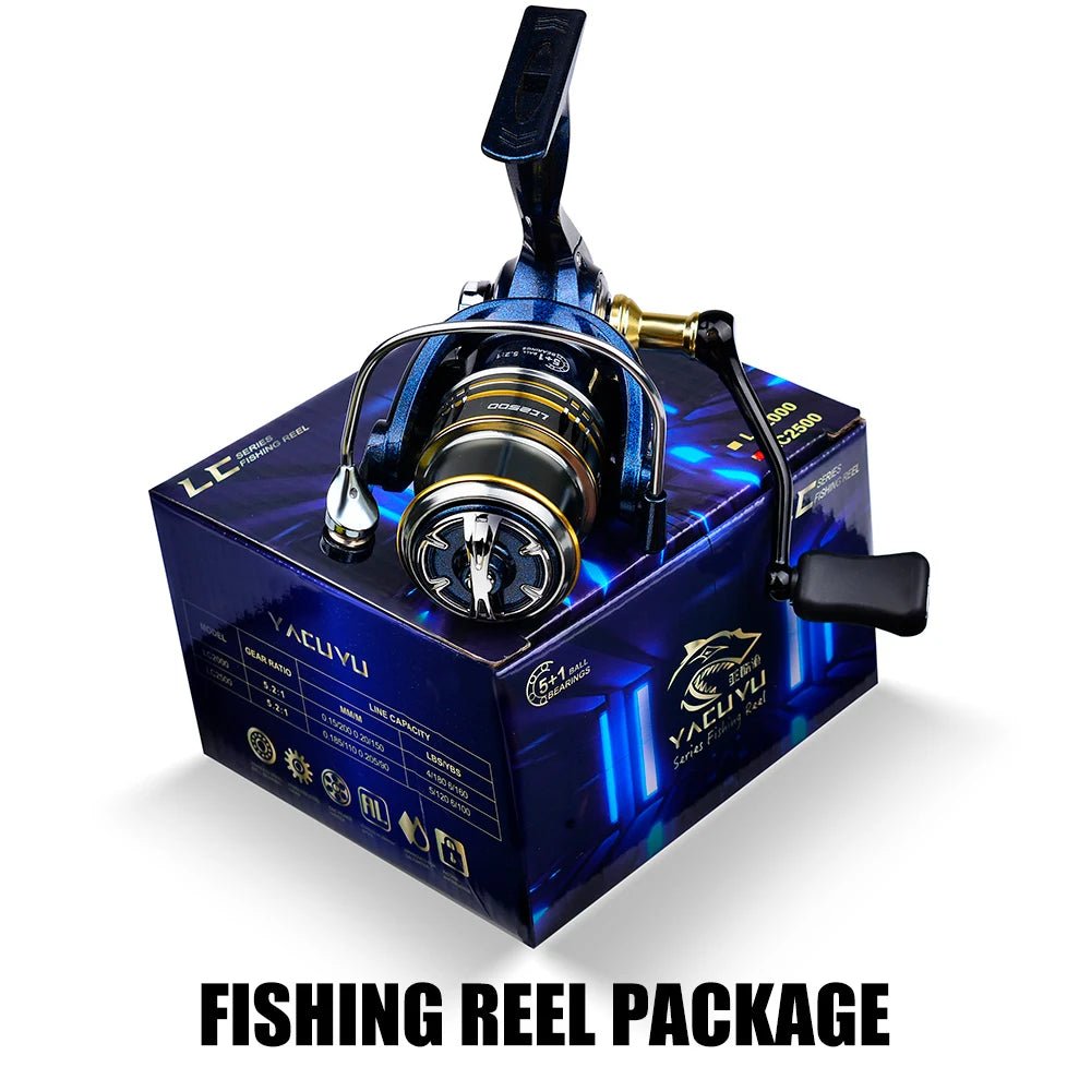 Metal Spinning Fishing Reel – 5.2:1 Gear Ratio, Baitcasting & Ocean Boat Ready | Fishing Gear – LC2000 for ExtendedShip (6 view)
