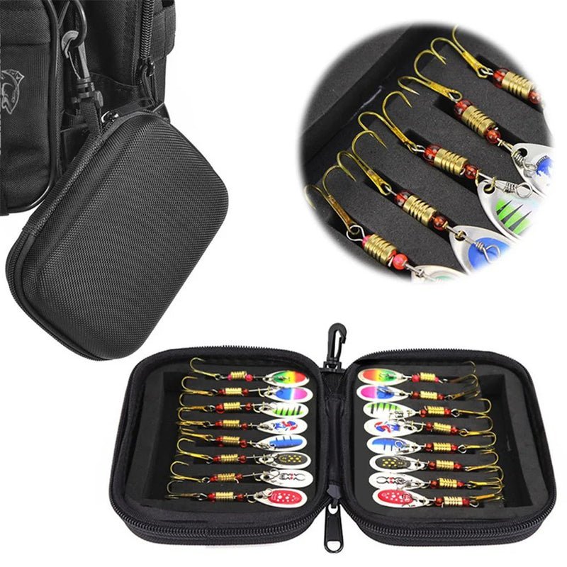 Metal Spoon & Spinner Lure Set (16pcs) + Compact Carry Bag – 3.7g Copper Blades | Lures – Black Fishing Gear for Accessories (6 view)