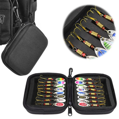 Metal Spoon & Spinner Lure Set (16pcs) + Compact Carry Bag – 3.7g Copper Blades | Lures – Black Fishing Gear for Accessories (6 view)