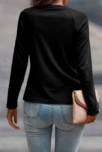 Millie Seam Detail Raglan Long Sleeve Top – Black Tops/Long Sleeve Tops for Shopify Collective (12 view)