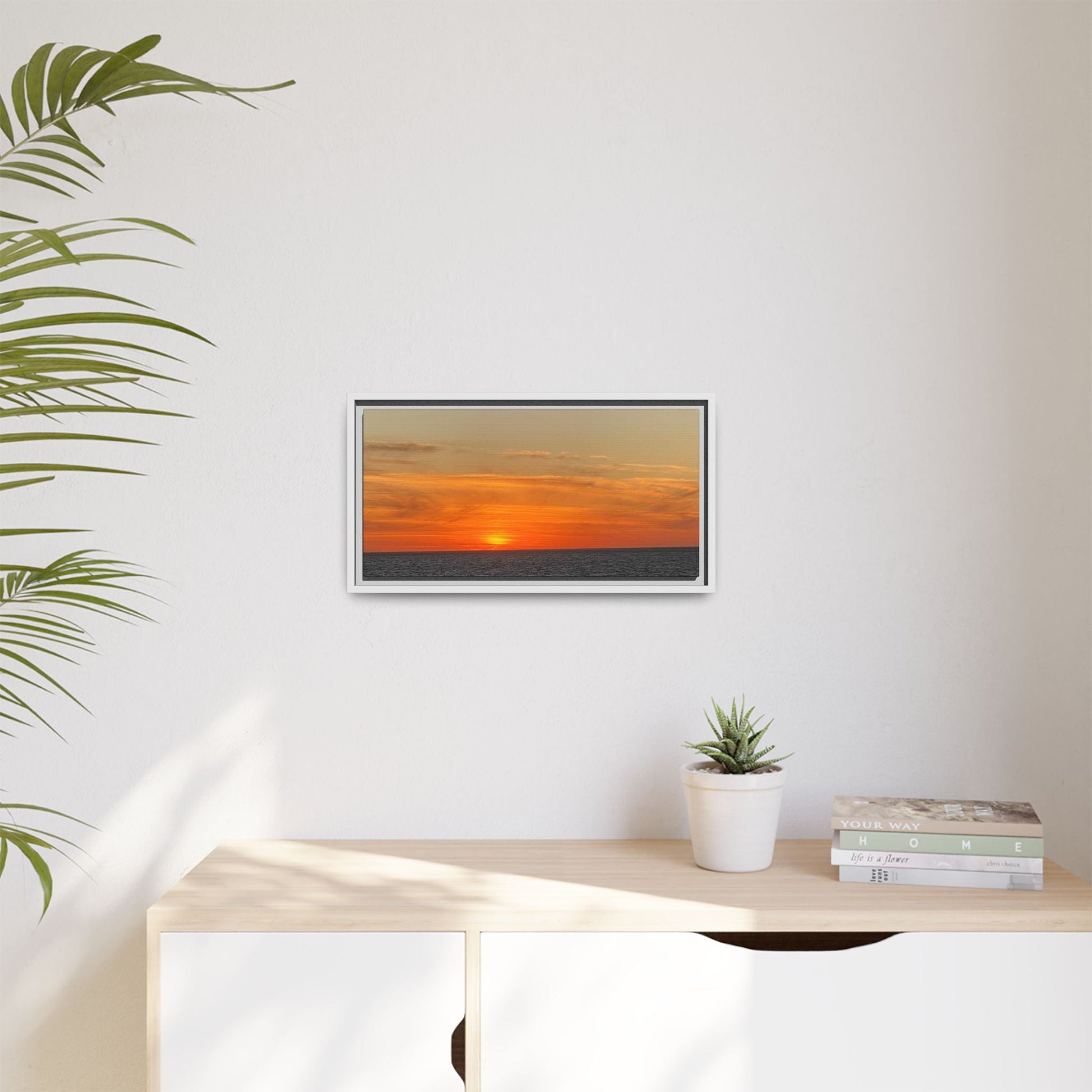 Molten Sunset Over Ocean Canvas Print – Fiery Horizon Photography | Bold Coastal Wall Art – 60" x 40" (Horizontal) Canvas for Art for Decor (97 view)