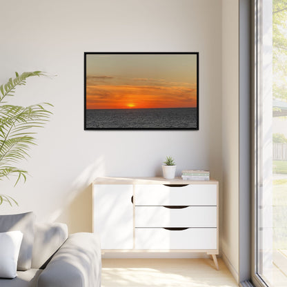 Molten Sunset Over Ocean Canvas Print – Fiery Horizon Photography | Bold Coastal Wall Art – 60" x 40" (Horizontal) Canvas for Art for Decor (43 view)