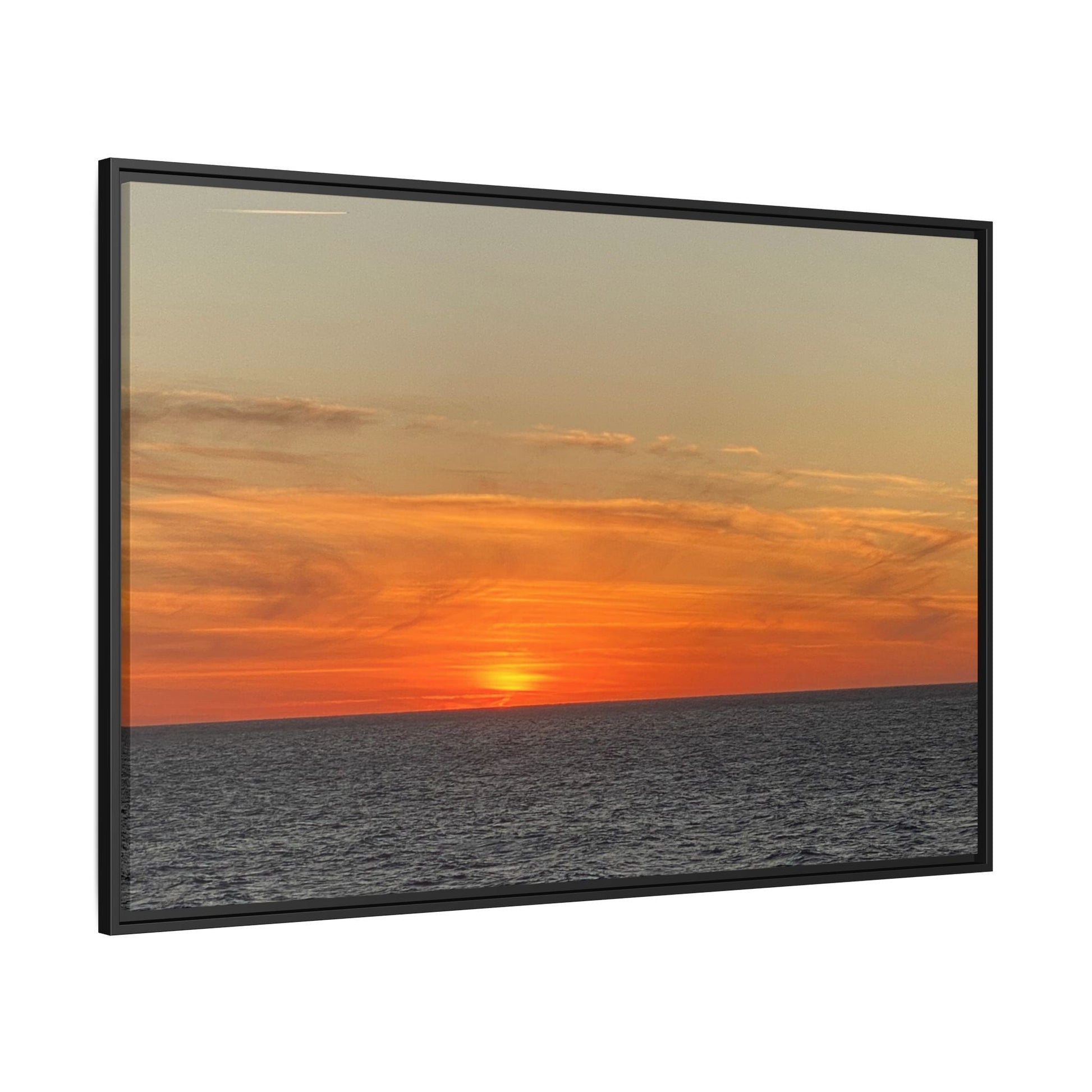 Molten Sunset Over Ocean Canvas Print – Fiery Horizon Photography | Bold Coastal Wall Art – 60" x 40" (Horizontal) Canvas for Art for Decor (42 view)