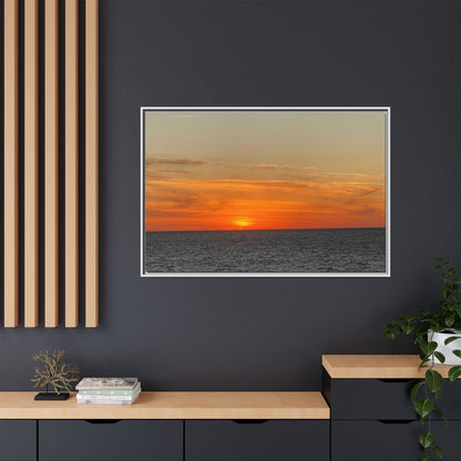 Molten Sunset Over Ocean Canvas Print – Fiery Horizon Photography | Bold Coastal Wall Art – 60" x 40" (Horizontal) Canvas for Art for Decor (62 view)