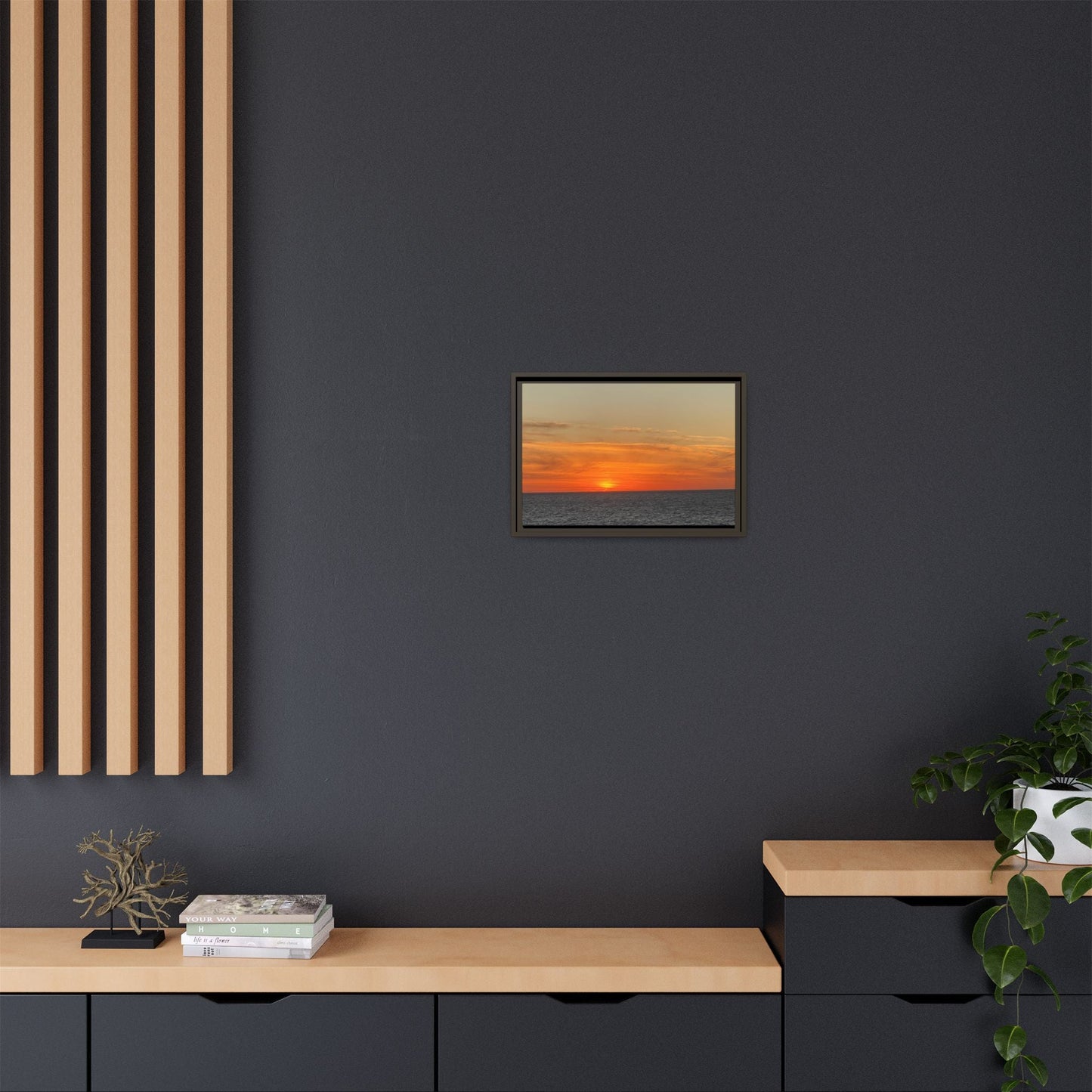 Molten Sunset Over Ocean Canvas Print – Fiery Horizon Photography | Bold Coastal Wall Art – 60" x 40" (Horizontal) Canvas for Art for Decor (68 view)