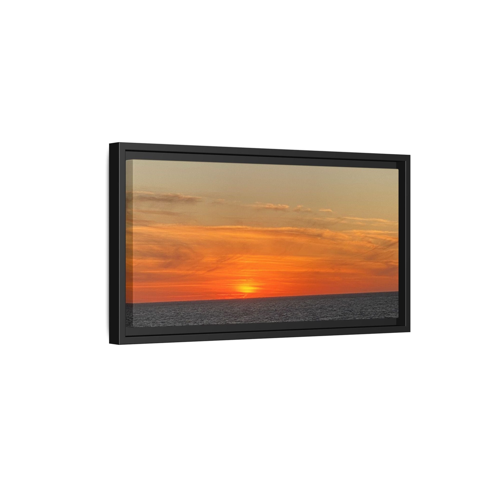 Molten Sunset Over Ocean Canvas Print – Fiery Horizon Photography | Bold Coastal Wall Art – 60" x 40" (Horizontal) Canvas by Printify