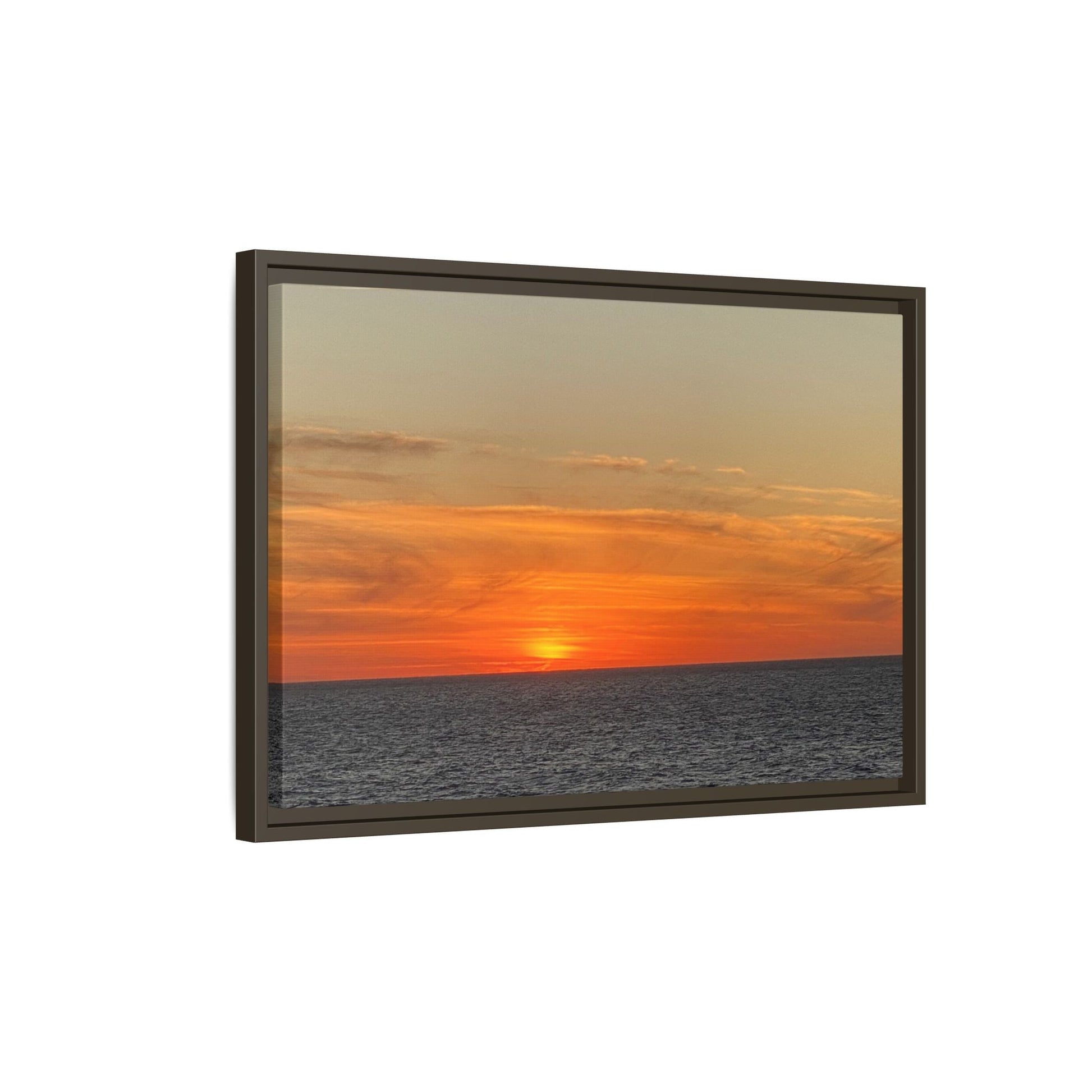 Molten Sunset Over Ocean Canvas Print – Fiery Horizon Photography | Bold Coastal Wall Art – 60" x 40" (Horizontal) Canvas for Art for Decor (75 view)