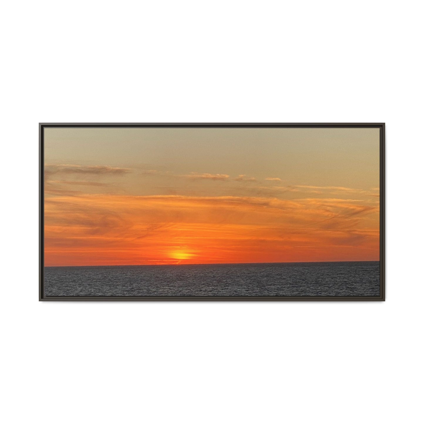 Molten Sunset Over Ocean Canvas Print – Fiery Horizon Photography | Bold Coastal Wall Art – 60" x 30" (Horizontal) Canvas for Art for Decor (28 view)