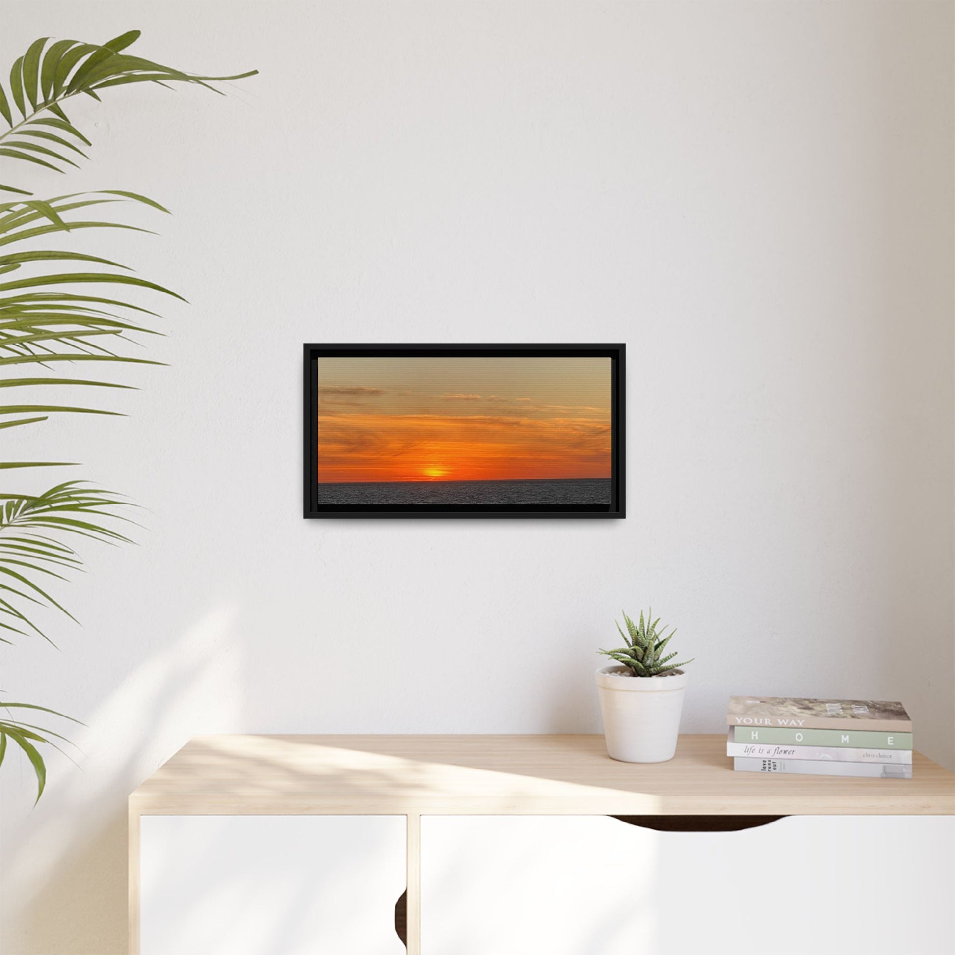 Molten Sunset Over Ocean Canvas Print – Fiery Horizon Photography | Bold Coastal Wall Art – 60" x 40" (Horizontal) Canvas by Printify