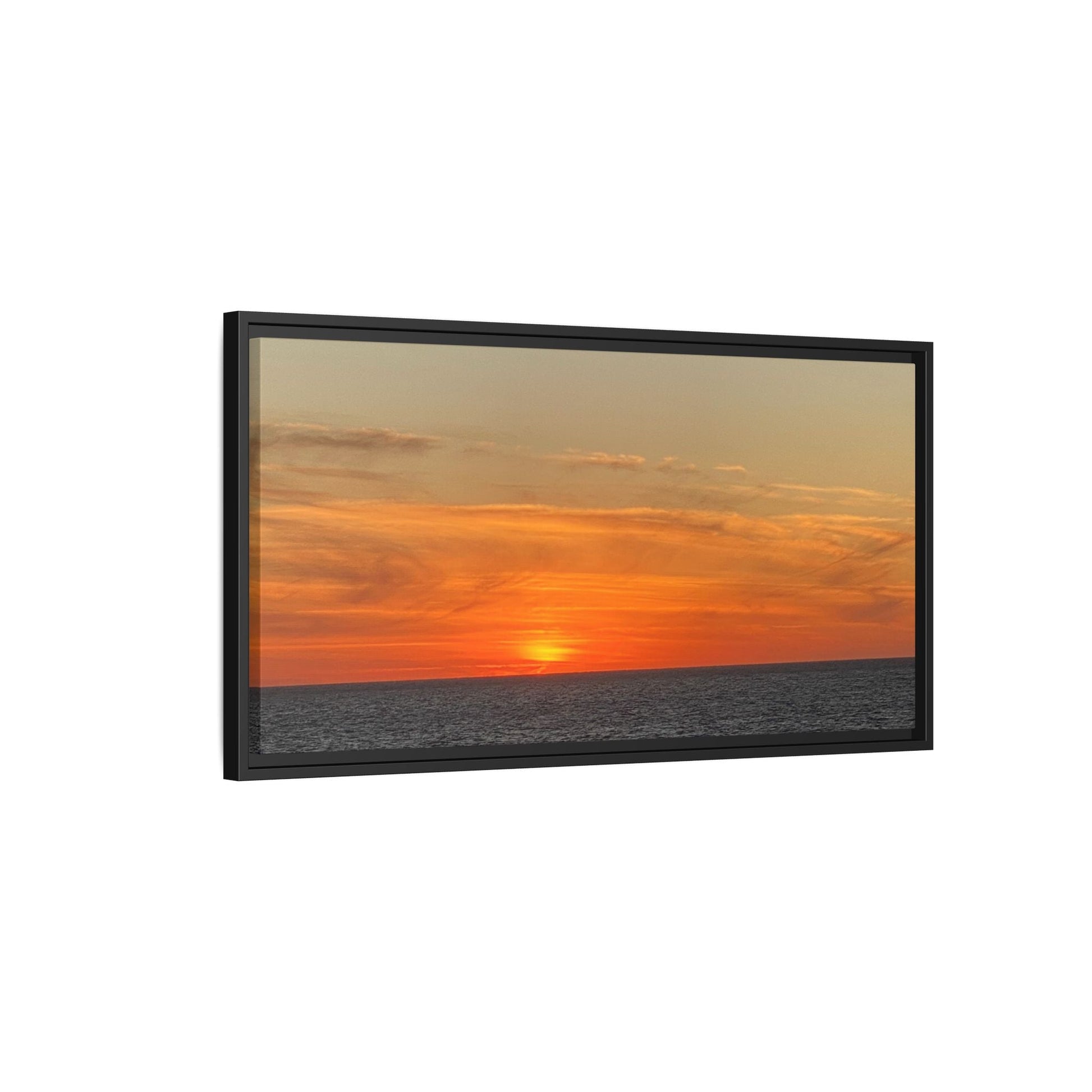 Molten Sunset Over Ocean Canvas Print – Fiery Horizon Photography | Bold Coastal Wall Art – 60" x 40" (Horizontal) Canvas for Art for Decor (123 view)