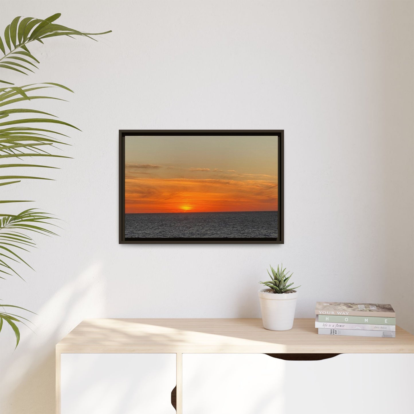 Molten Sunset Over Ocean Canvas Print – Fiery Horizon Photography | Bold Coastal Wall Art – 60" x 40" (Horizontal) Canvas for Art for Decor (76 view)