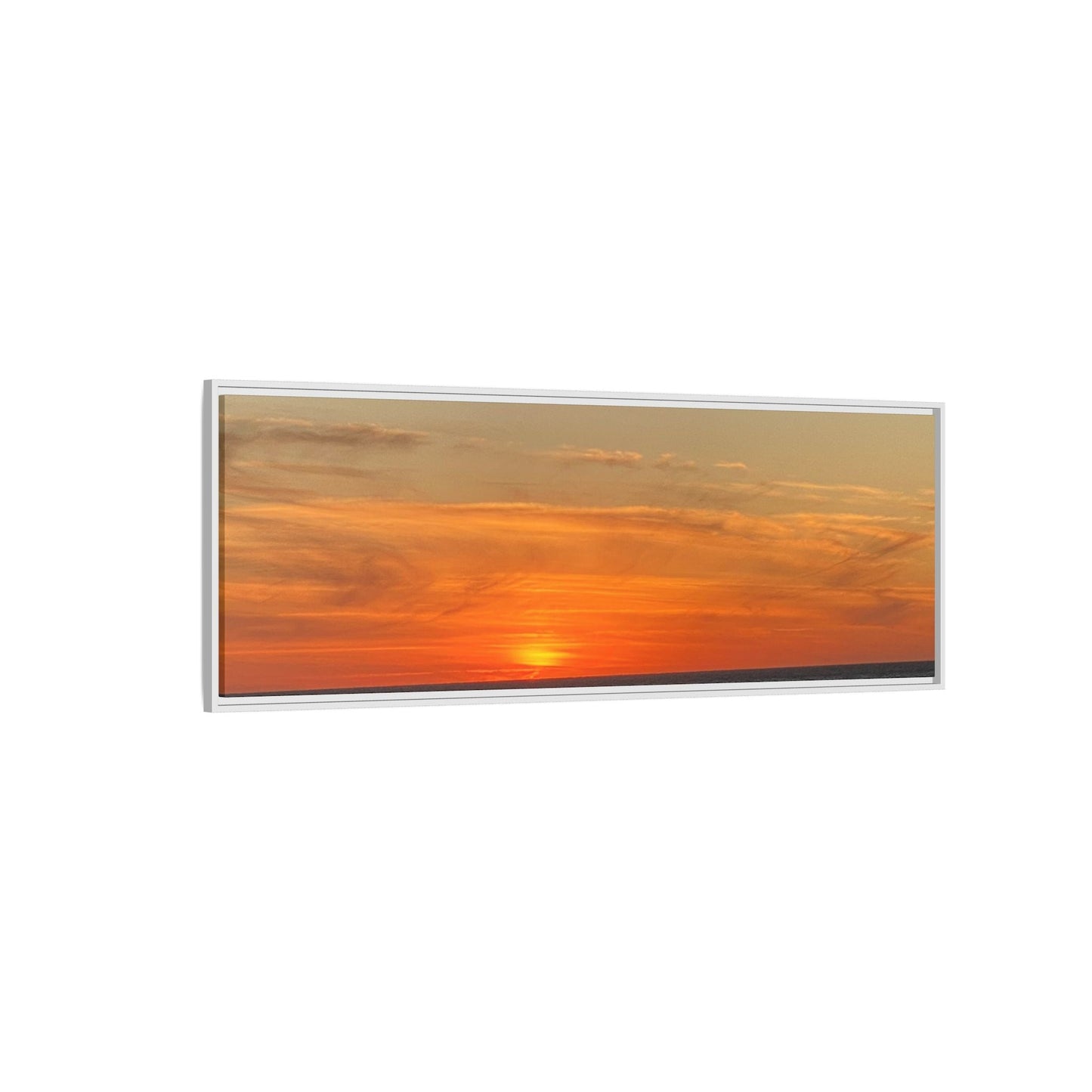 Molten Sunset Over Ocean Canvas Print – Fiery Horizon Photography | Bold Coastal Wall Art – 60" x 40" (Horizontal) Canvas for Art for Decor (111 view)