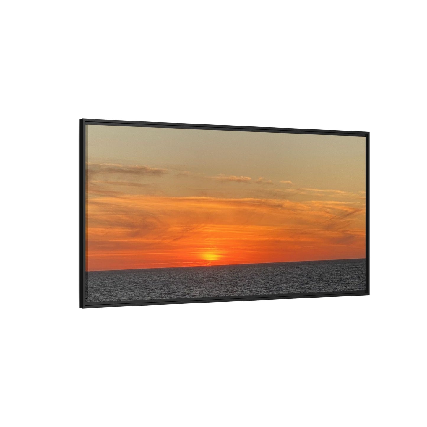 Molten Sunset Over Ocean Canvas Print – Fiery Horizon Photography | Bold Coastal Wall Art – 60" x 40" (Horizontal) Canvas by Printify