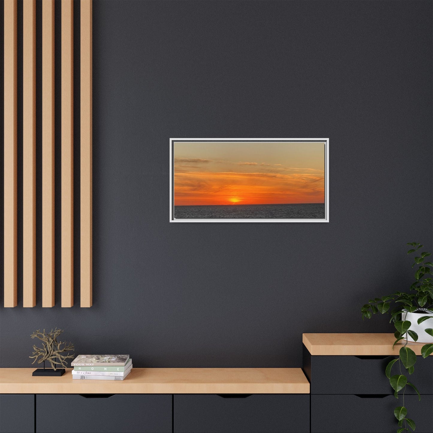 Molten Sunset Over Ocean Canvas Print – Fiery Horizon Photography | Bold Coastal Wall Art – 18″ x 12″ (Horizontal) Canvas for Art for Decor (131 view)