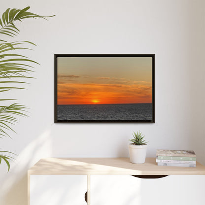 Molten Sunset Over Ocean Canvas Print – Fiery Horizon Photography | Bold Coastal Wall Art – 60" x 40" (Horizontal) Canvas by Printify