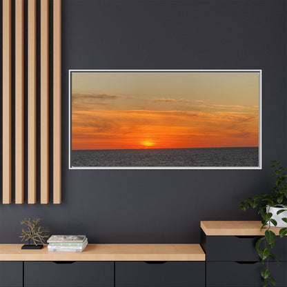 Molten Sunset Over Ocean Canvas Print – Fiery Horizon Photography | Bold Coastal Wall Art – 60" x 40" (Horizontal) Canvas for Art for Decor (122 view)