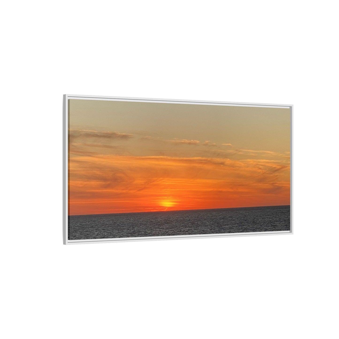 Molten Sunset Over Ocean Canvas Print – Fiery Horizon Photography | Bold Coastal Wall Art – 60" x 40" (Horizontal) Canvas for Art for Decor (120 view)