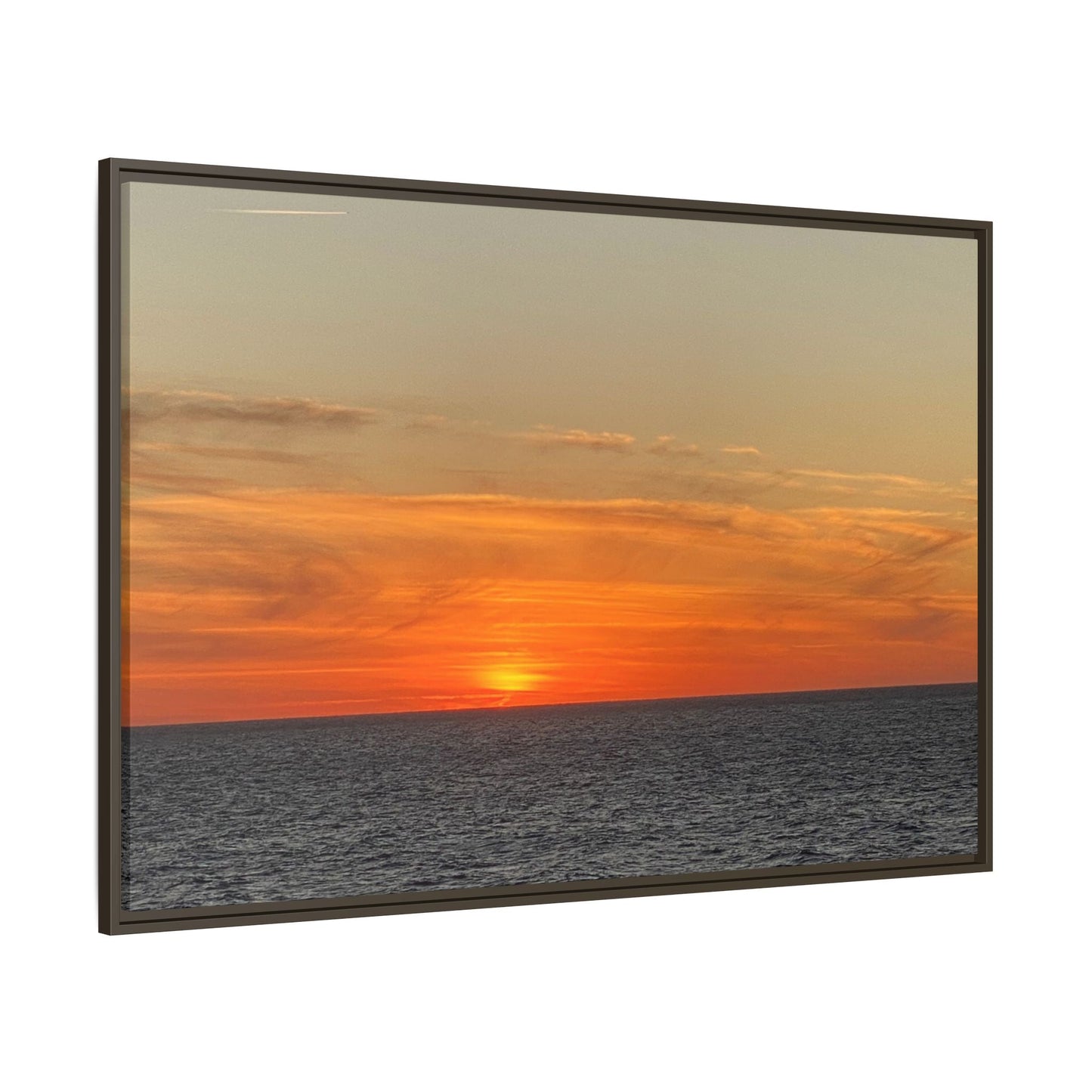 Molten Sunset Over Ocean Canvas Print – Fiery Horizon Photography | Bold Coastal Wall Art – 60" x 40" (Horizontal) Canvas for Art for Decor (57 view)