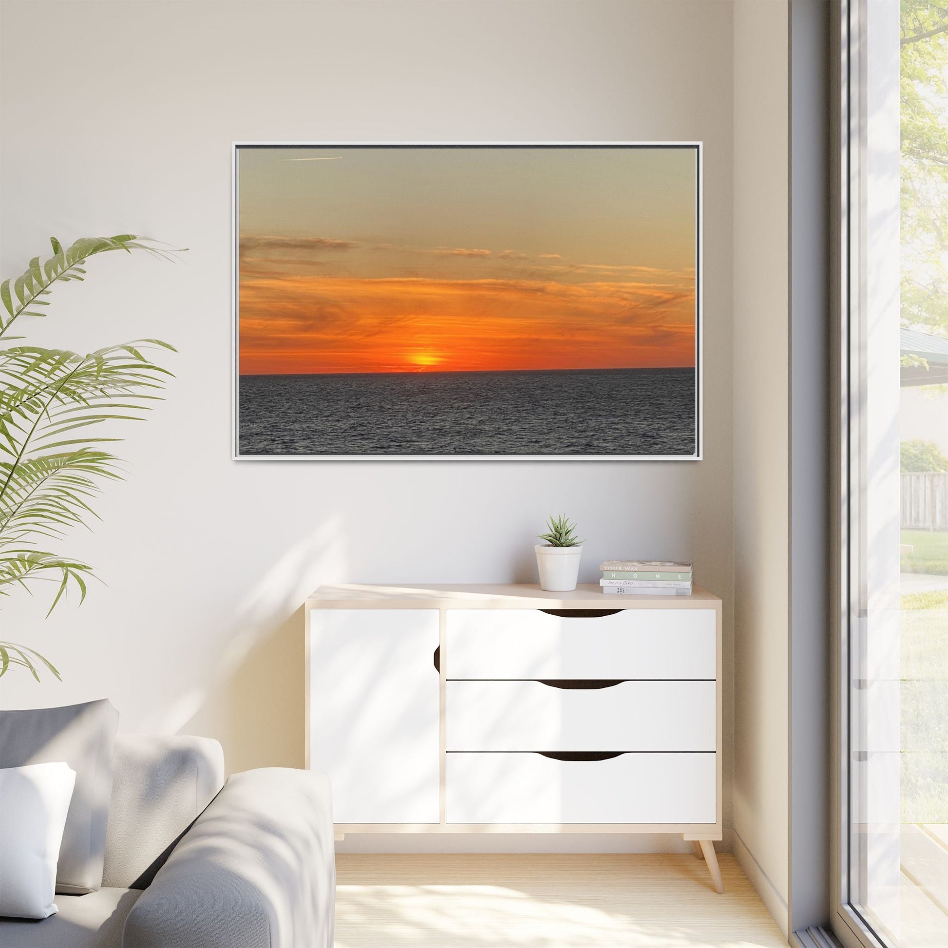 Molten Sunset Over Ocean Canvas Print – Fiery Horizon Photography | Bold Coastal Wall Art – 18″ x 12″ (Horizontal) Canvas for Art for Decor (139 view)