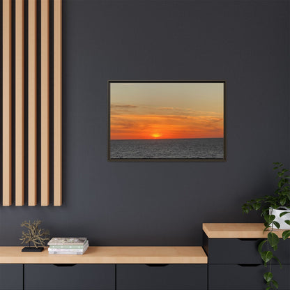 Molten Sunset Over Ocean Canvas Print – Fiery Horizon Photography | Bold Coastal Wall Art – 60" x 40" (Horizontal) Canvas for Art for Decor (53 view)