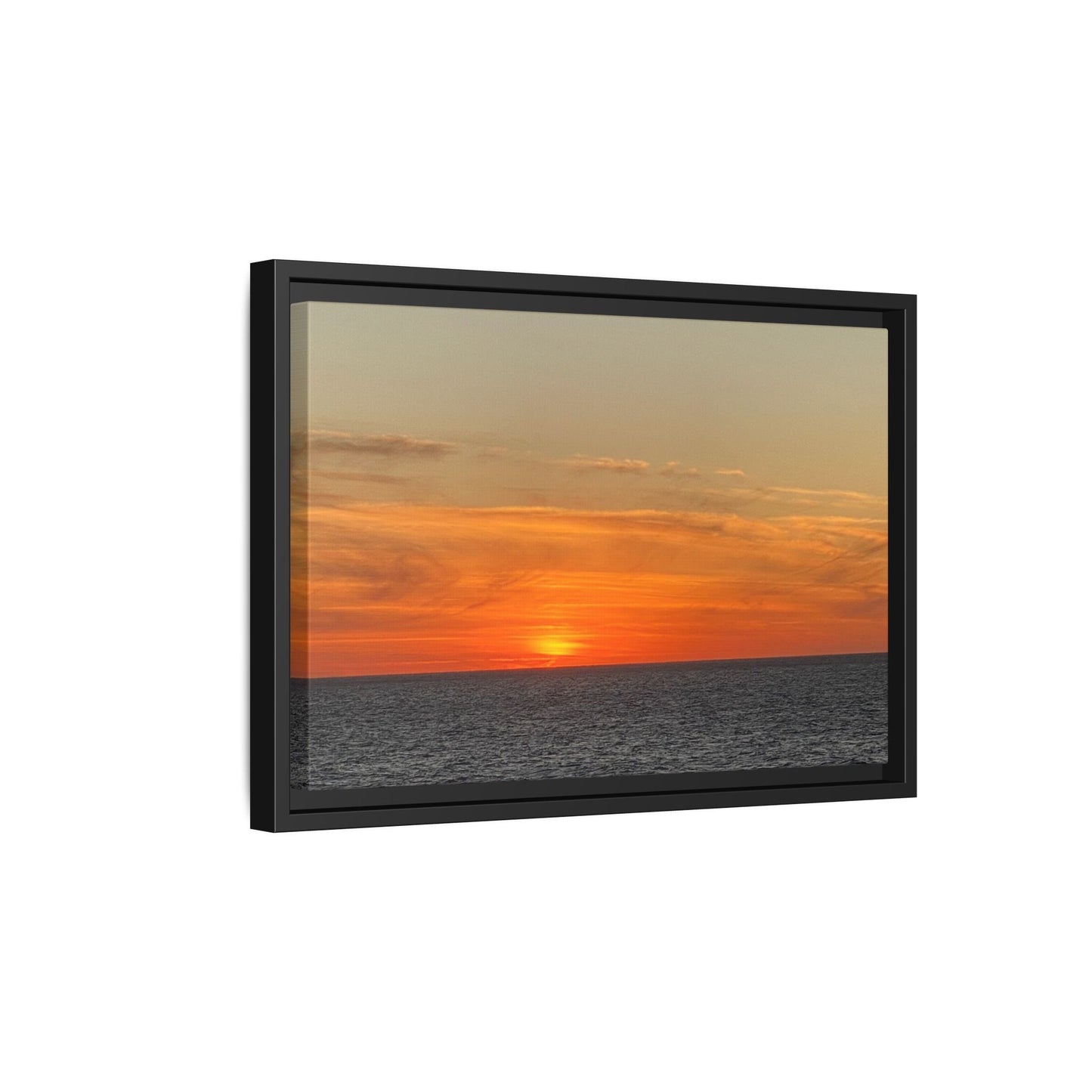 Molten Sunset Over Ocean Canvas Print – Fiery Horizon Photography | Bold Coastal Wall Art – 60" x 40" (Horizontal) Canvas for Art for Decor (63 view)