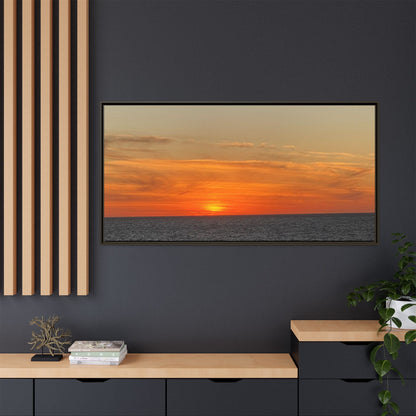 Molten Sunset Over Ocean Canvas Print – Fiery Horizon Photography | Bold Coastal Wall Art – 60" x 40" (Horizontal) Canvas for Art for Decor (119 view)