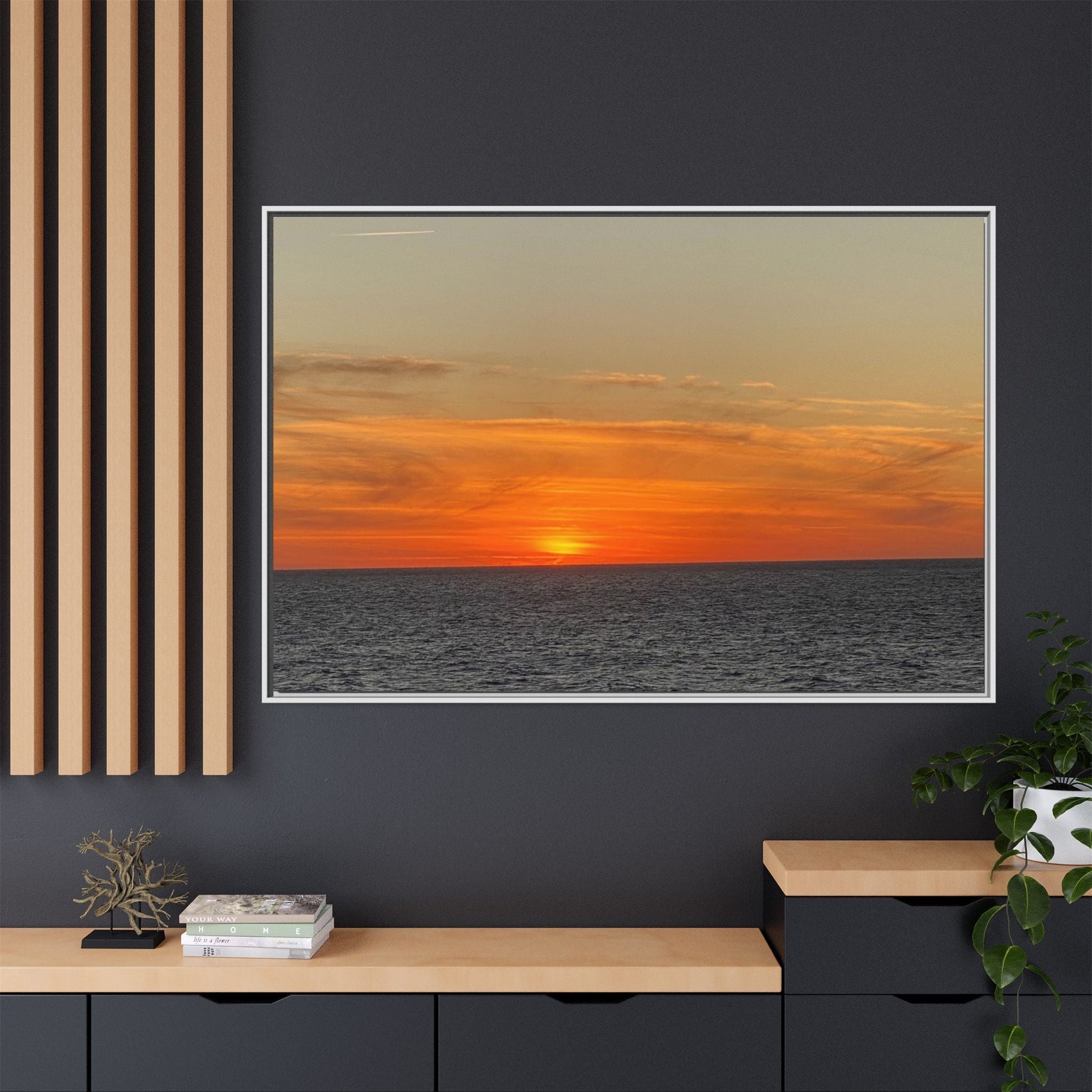 Molten Sunset Over Ocean Canvas Print – Fiery Horizon Photography | Bold Coastal Wall Art – 18″ x 12″ (Horizontal) Canvas for Art for Decor (140 view)