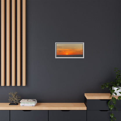 Molten Sunset Over Ocean Canvas Print – Fiery Horizon Photography | Bold Coastal Wall Art – 60" x 40" (Horizontal) Canvas for Art for Decor (98 view)