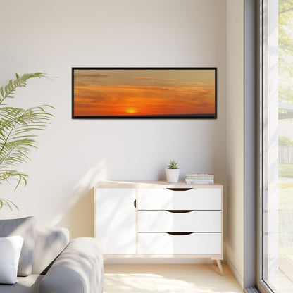 Molten Sunset Over Ocean Canvas Print – Fiery Horizon Photography | Bold Coastal Wall Art – 60" x 40" (Horizontal) Canvas for Art for Decor (109 view)