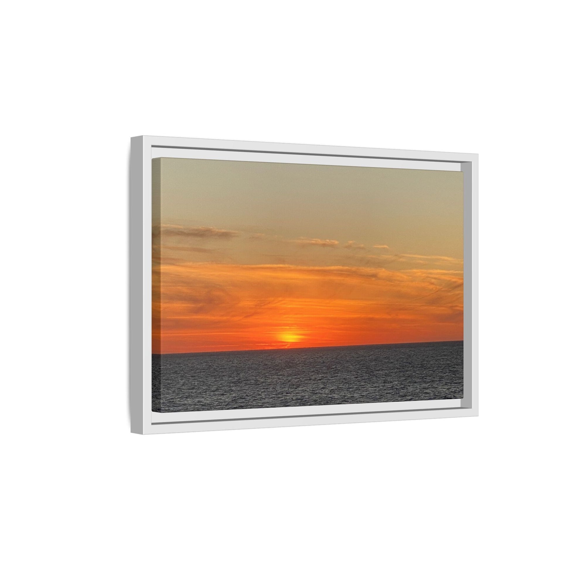 Molten Sunset Over Ocean Canvas Print – Fiery Horizon Photography | Bold Coastal Wall Art – 60" x 40" (Horizontal) Canvas by Printify