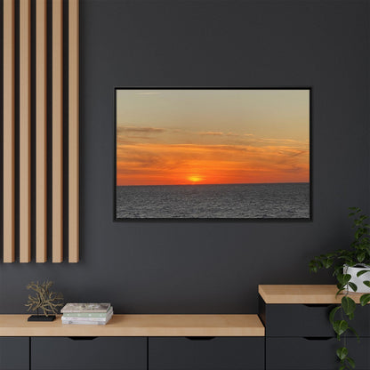 Molten Sunset Over Ocean Canvas Print – Fiery Horizon Photography | Bold Coastal Wall Art – 60" x 40" (Horizontal) Canvas by Printify