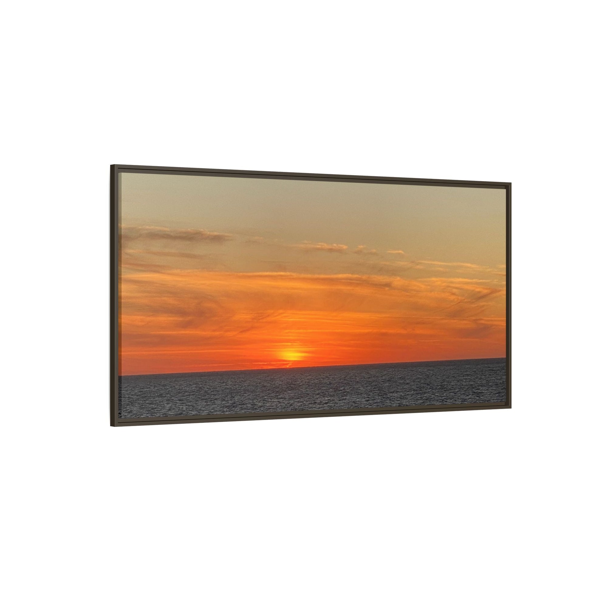 Molten Sunset Over Ocean Canvas Print – Fiery Horizon Photography | Bold Coastal Wall Art – 60" x 40" (Horizontal) Canvas for Art for Decor (117 view)