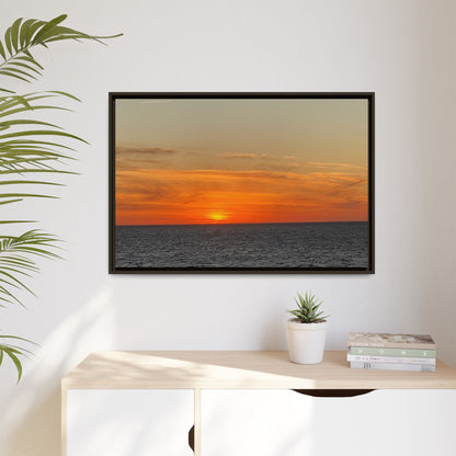 Molten Sunset Over Ocean Canvas Print – Fiery Horizon Photography | Bold Coastal Wall Art – 60" x 40" (Horizontal) Canvas for Art for Decor (52 view)
