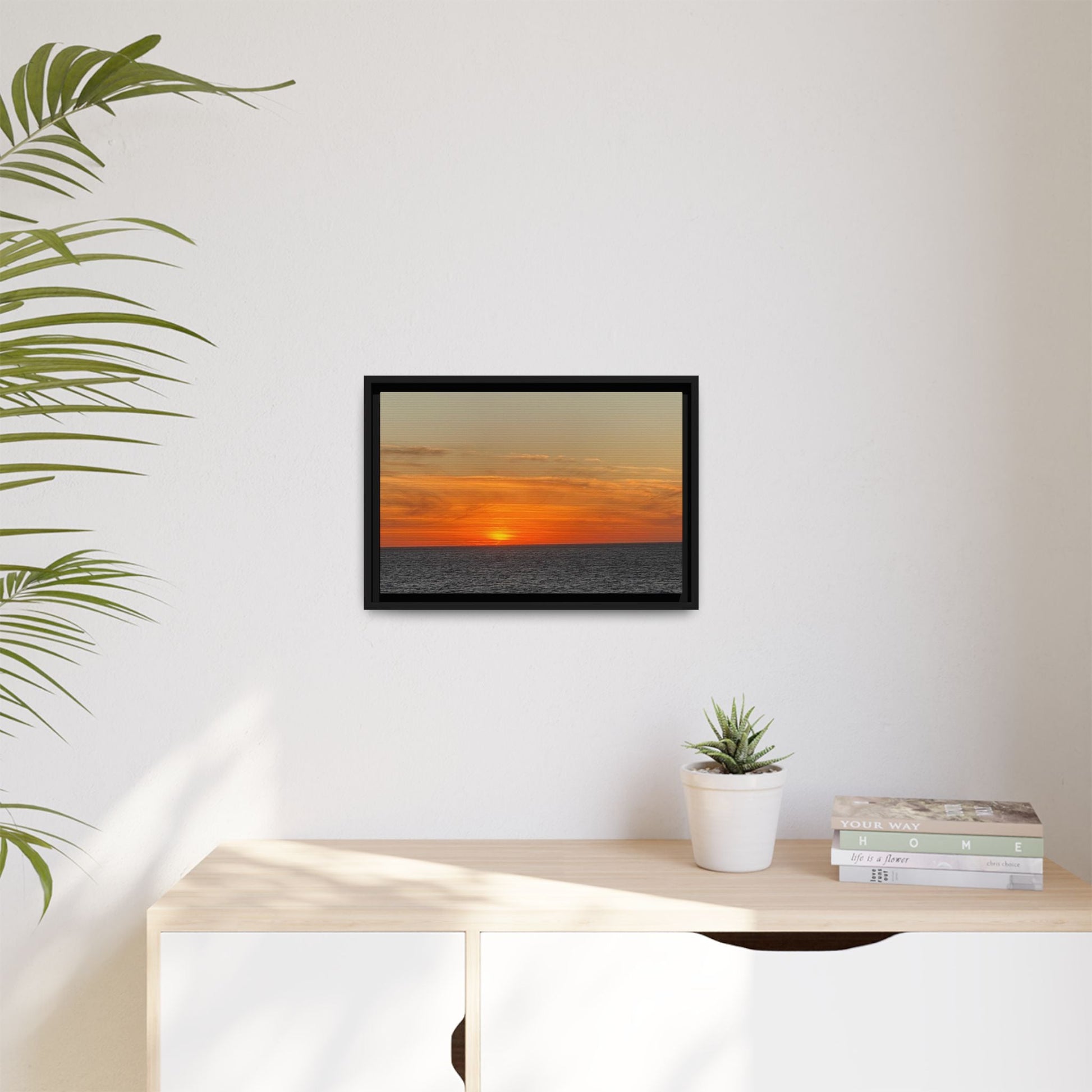 Molten Sunset Over Ocean Canvas Print – Fiery Horizon Photography | Bold Coastal Wall Art – 60" x 40" (Horizontal) Canvas for Art for Decor (64 view)