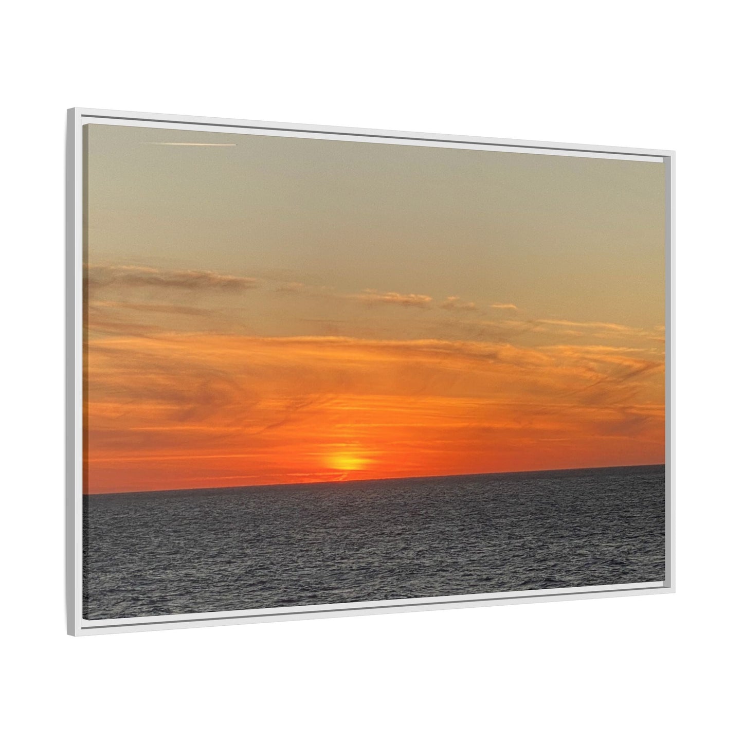 Molten Sunset Over Ocean Canvas Print – Fiery Horizon Photography | Bold Coastal Wall Art – 60" x 40" (Horizontal) Canvas for Art for Decor (60 view)