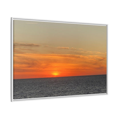 Molten Sunset Over Ocean Canvas Print – Fiery Horizon Photography | Bold Coastal Wall Art – 60" x 40" (Horizontal) Canvas for Art for Decor (60 view)