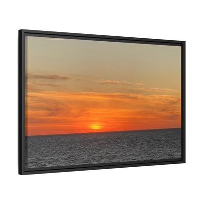 Molten Sunset Over Ocean Canvas Print – Fiery Horizon Photography | Bold Coastal Wall Art – 60" x 40" (Horizontal) Canvas by Printify