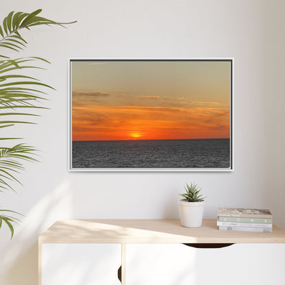 Molten Sunset Over Ocean Canvas Print – Fiery Horizon Photography | Bold Coastal Wall Art – 60" x 40" (Horizontal) Canvas for Art for Decor (55 view)