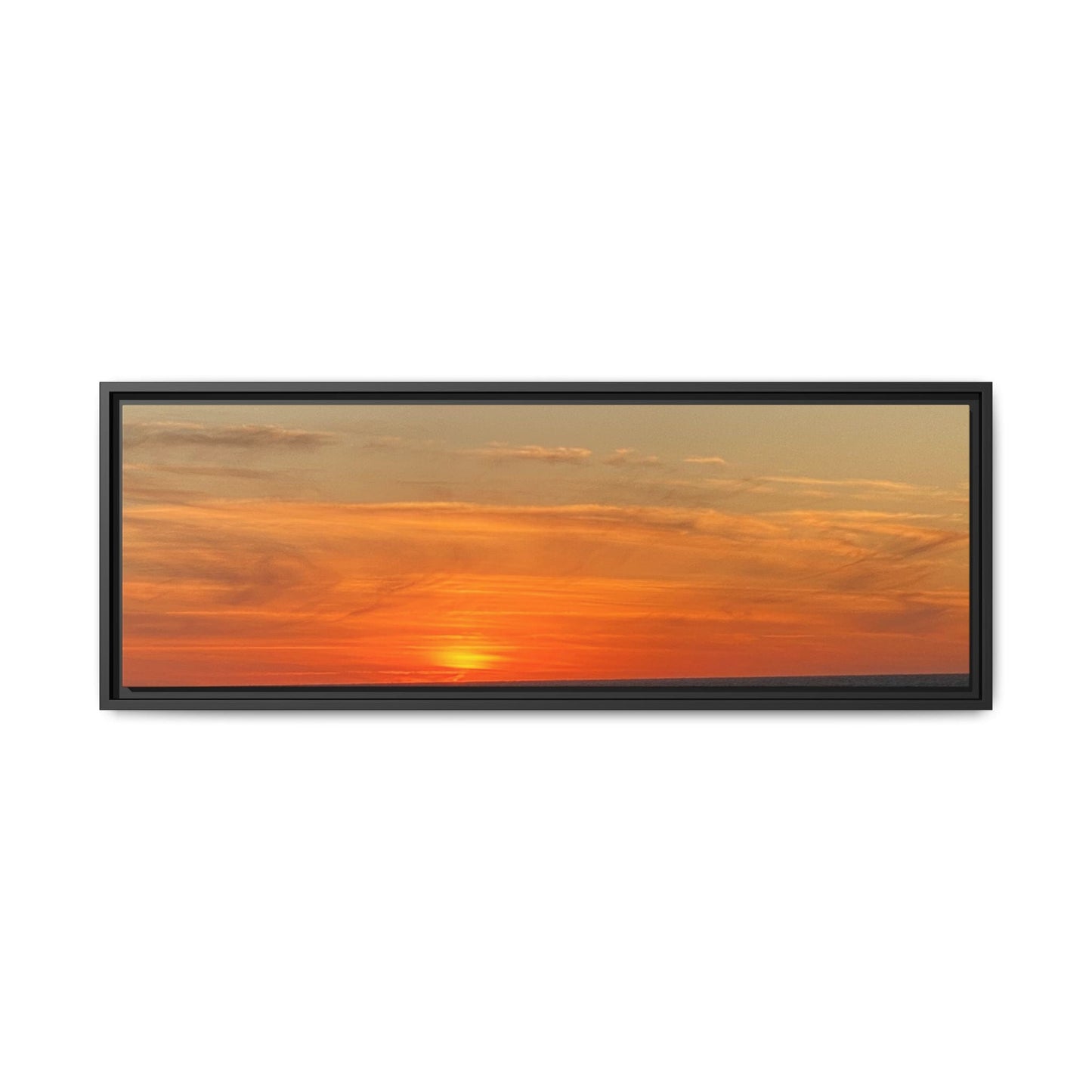 Molten Sunset Over Ocean Canvas Print – Fiery Horizon Photography | Bold Coastal Wall Art – 36" x 12" (Horizontal) Canvas for Art for Decor (16 view)