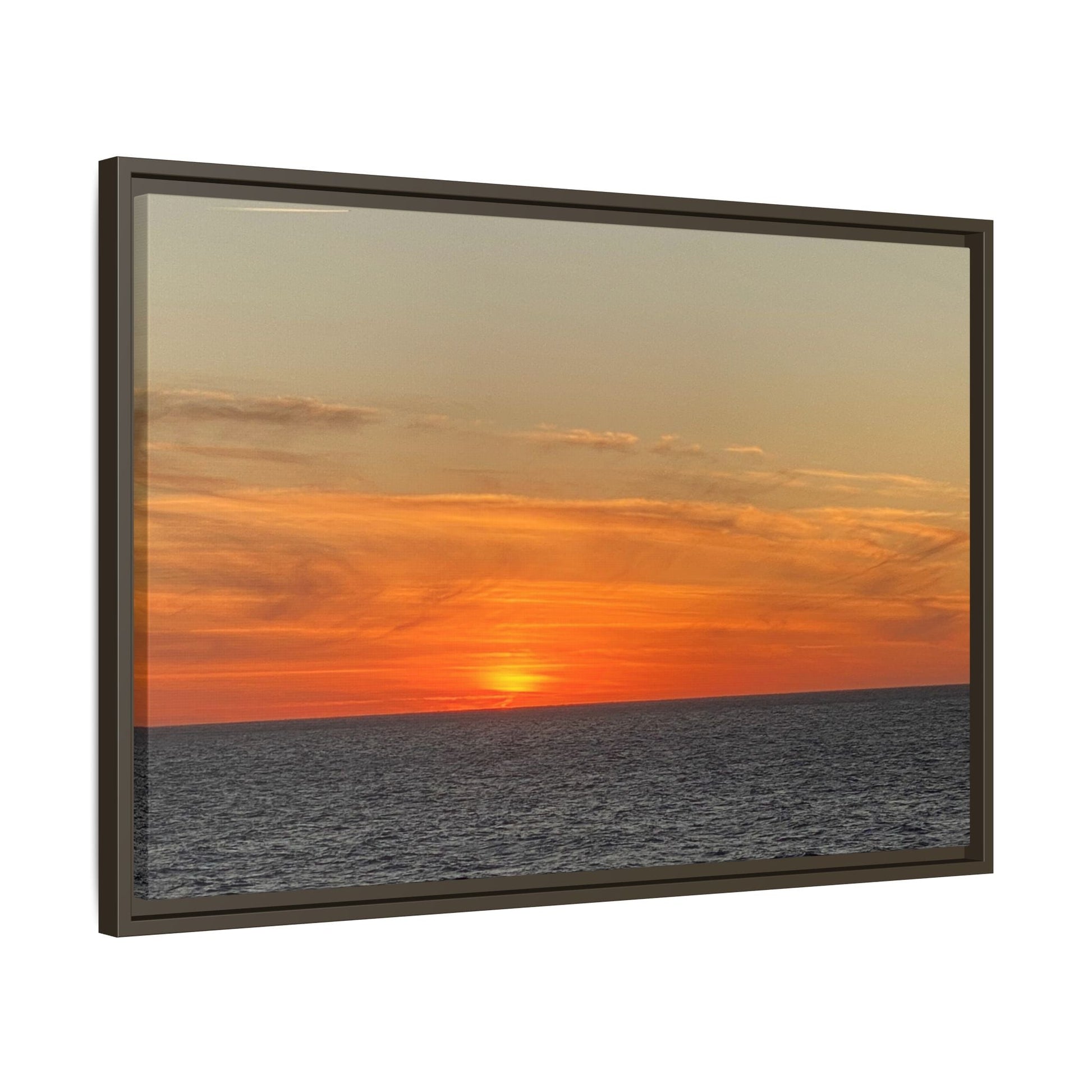 Molten Sunset Over Ocean Canvas Print – Fiery Horizon Photography | Bold Coastal Wall Art – 60" x 40" (Horizontal) Canvas for Art for Decor (45 view)