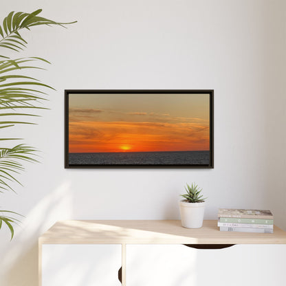 Molten Sunset Over Ocean Canvas Print – Fiery Horizon Photography | Bold Coastal Wall Art – 60" x 40" (Horizontal) Canvas for Art for Decor (127 view)