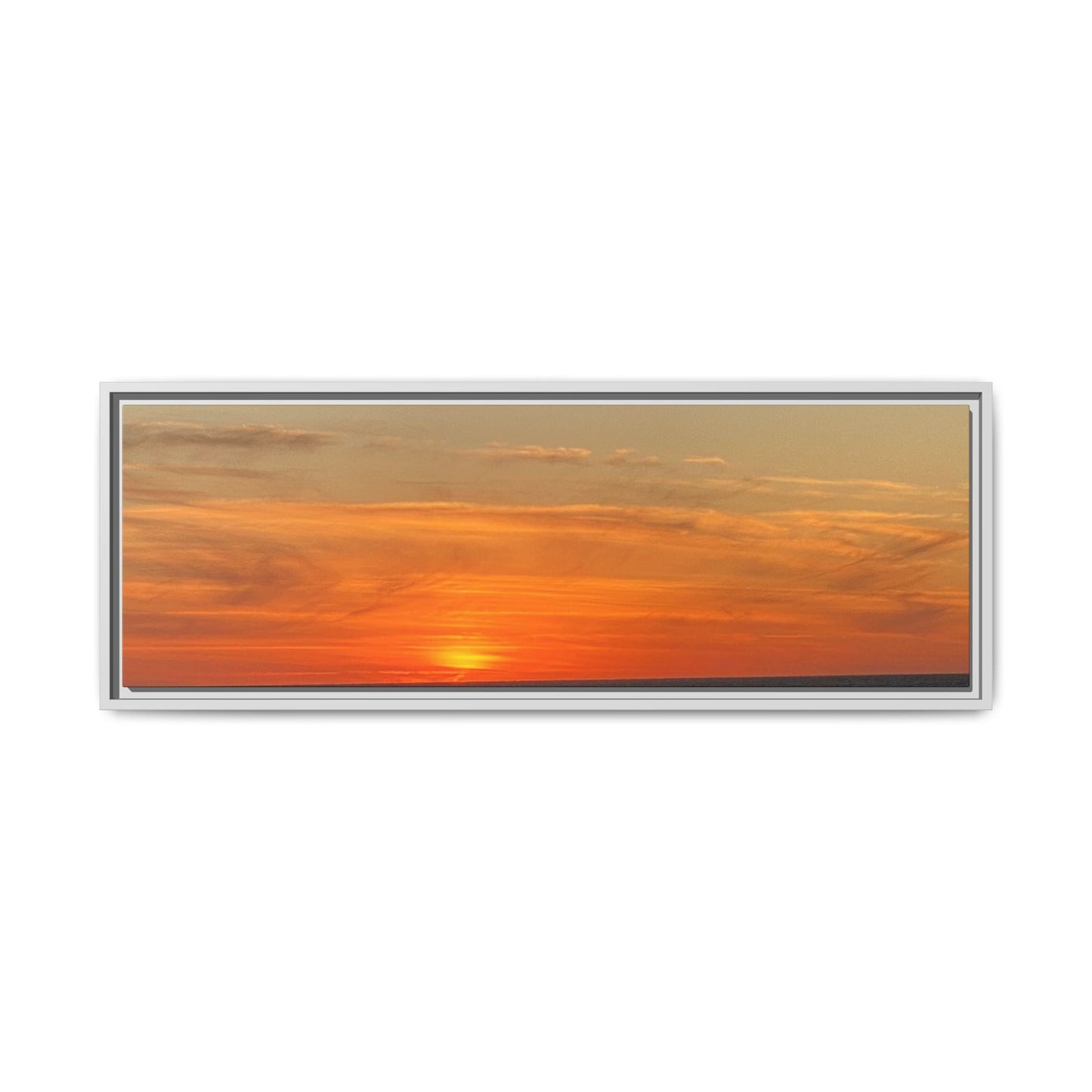 Molten Sunset Over Ocean Canvas Print – Fiery Horizon Photography | Bold Coastal Wall Art – 36" x 12" (Horizontal) Canvas for Art for Decor (18 view)