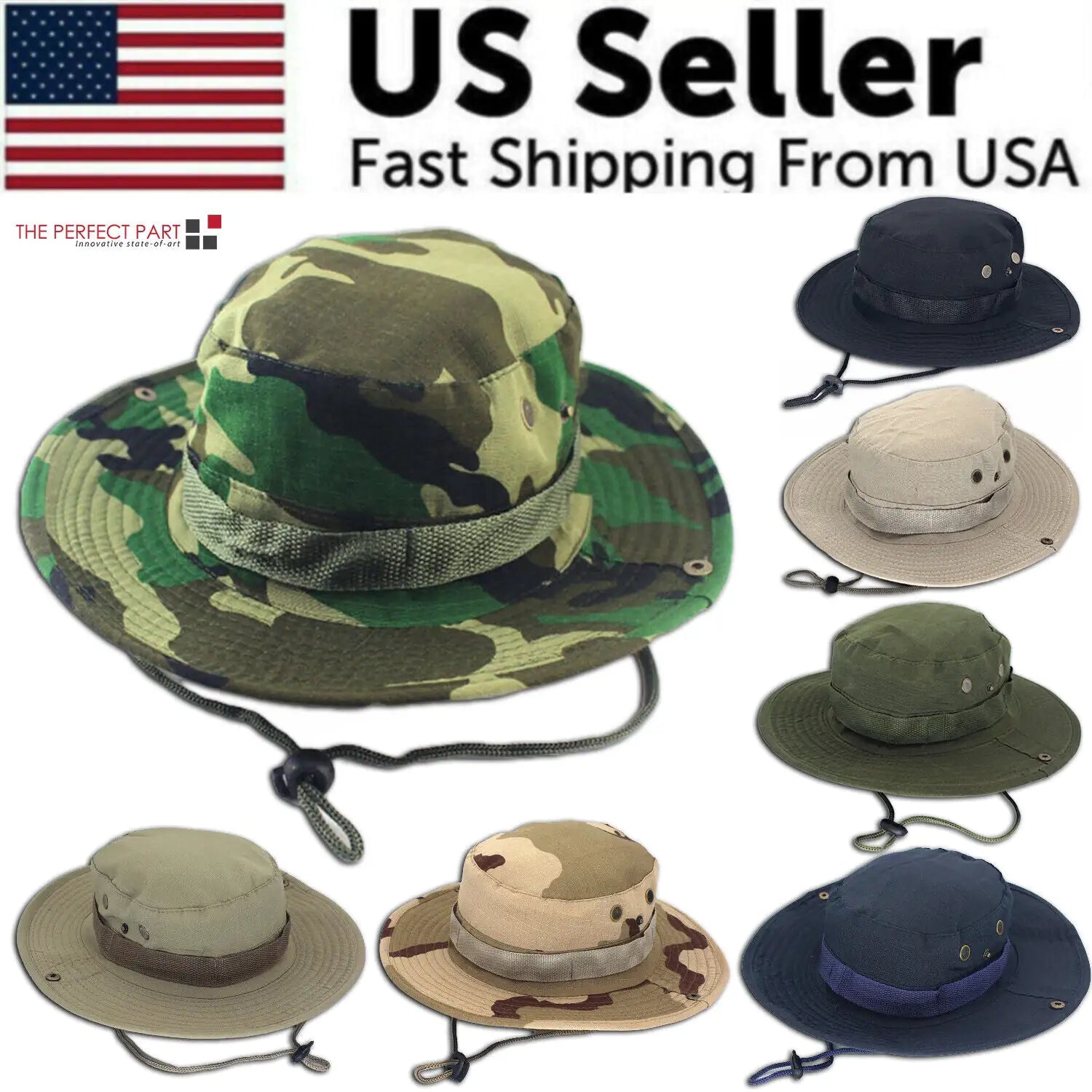 Boonie Bucket Hat – Camo Wide Brim Sun Cap for Fishing, – Apparel by SbrTnHomes