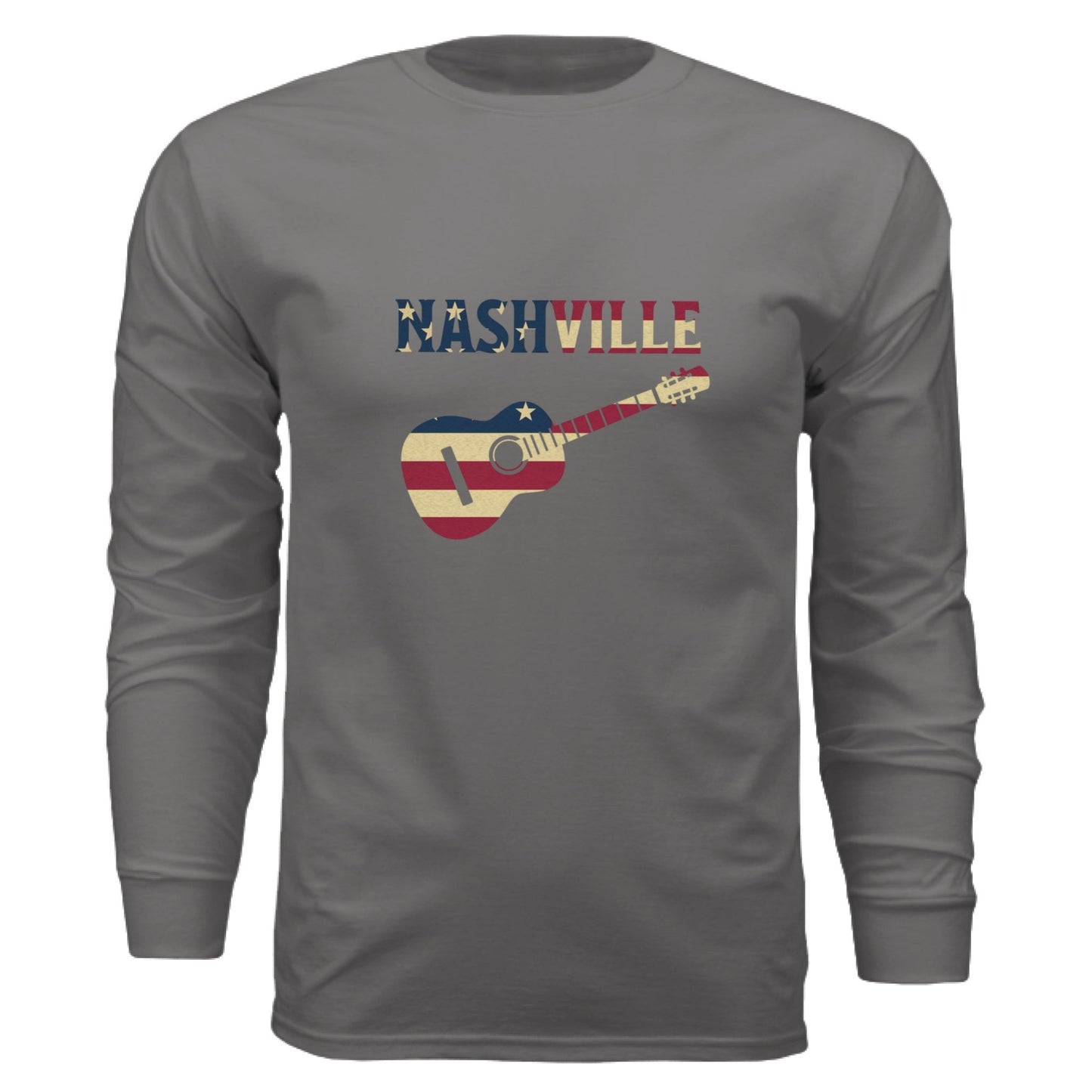 Nashville Guitar Long Sleeve Tee – Music City Pride | RM Outpost Apparel – Blue Storm T-Shirt for American Flag (23 view)