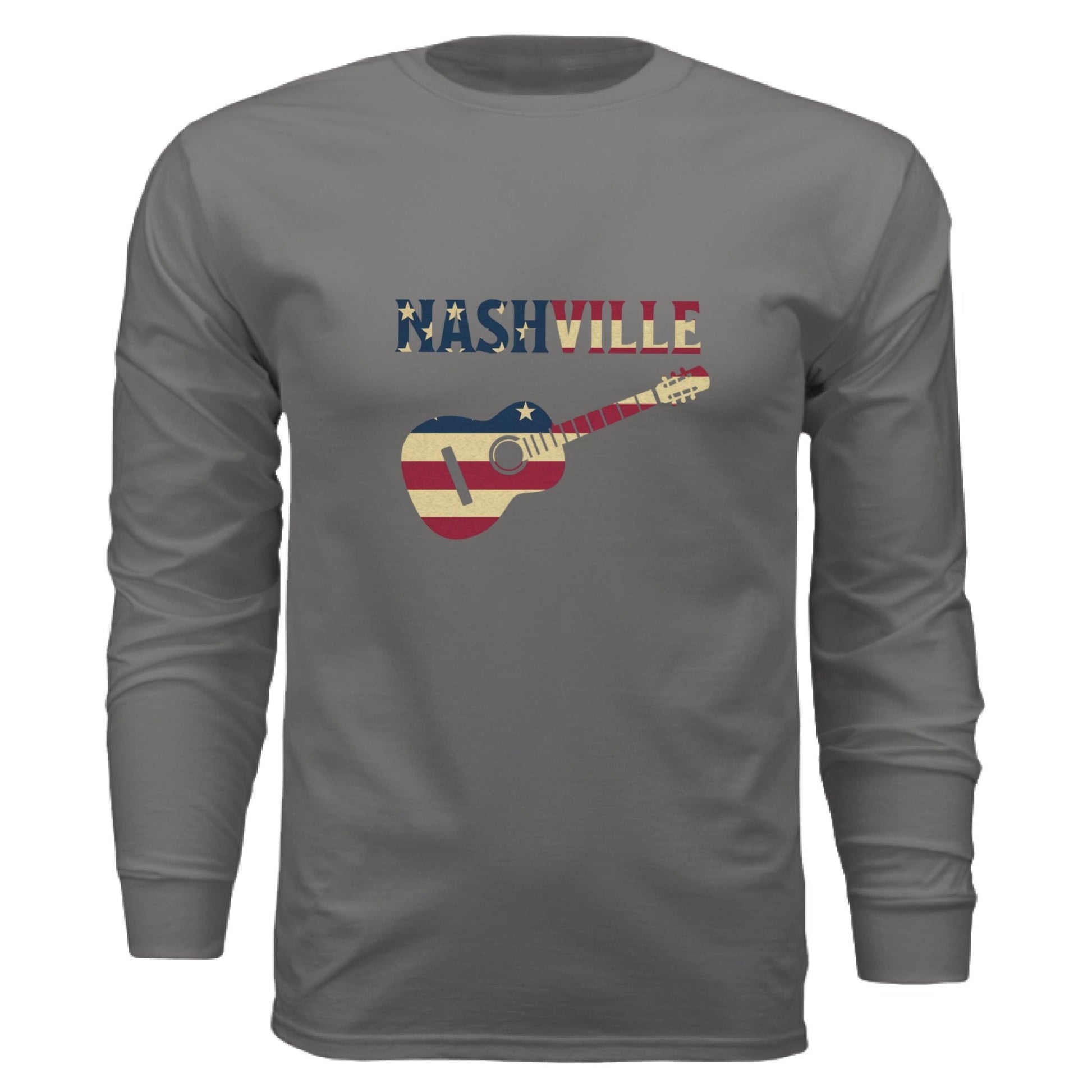 Nashville Guitar Long Sleeve Tee – Music City Pride | RM Outpost Apparel – Blue Storm T-Shirt for American Flag (23 view)
