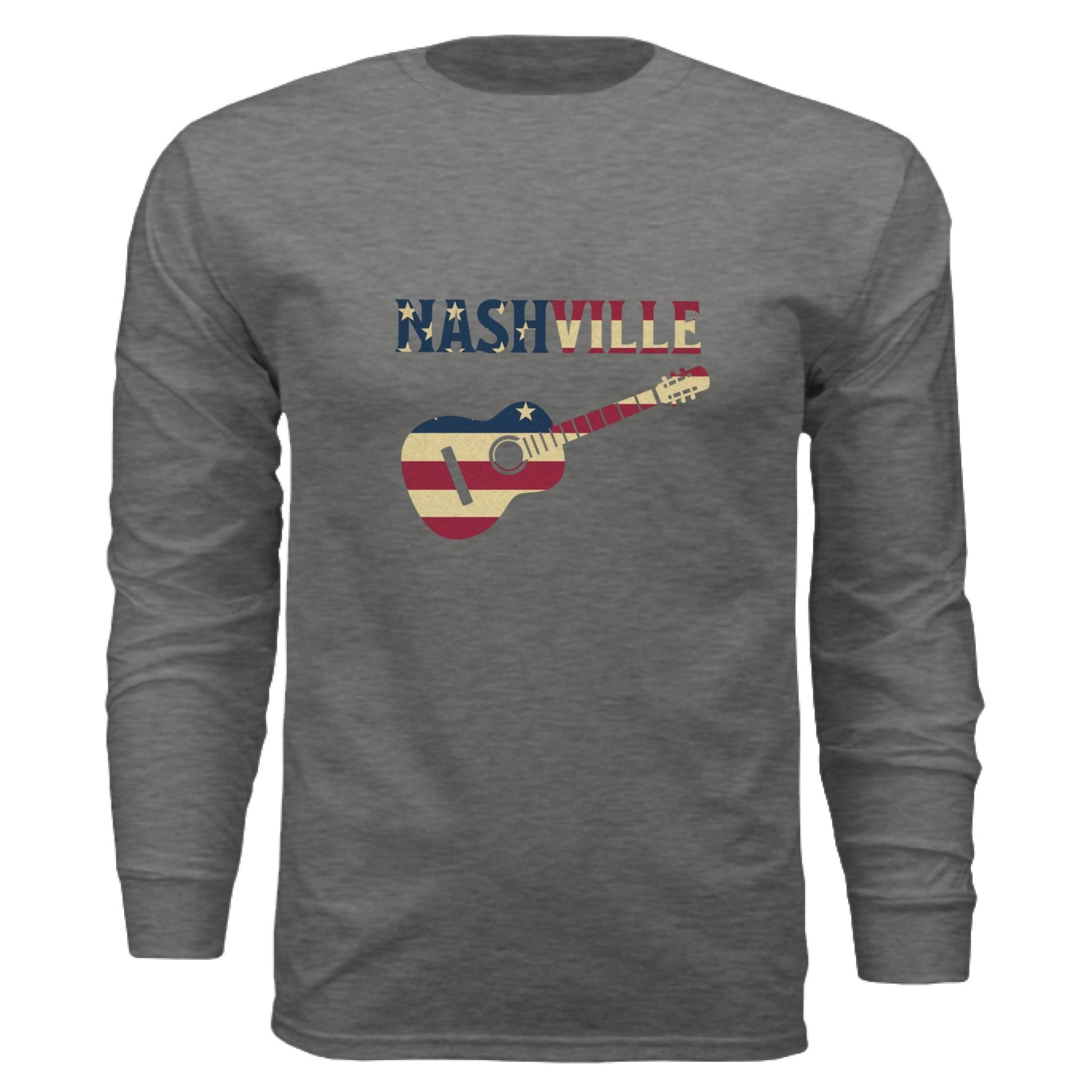 Nashville Guitar Long Sleeve Tee – Music City Pride | RM Outpost Apparel – Blue Storm T-Shirt for American Flag (27 view)