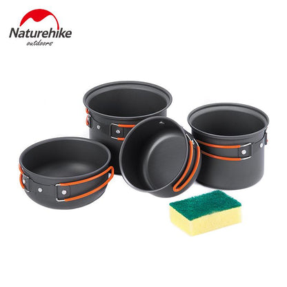 Naturehike Ultralight Camping Cookware (4 - Piece Set) – Camping Gear for 4 - piece (2 view)