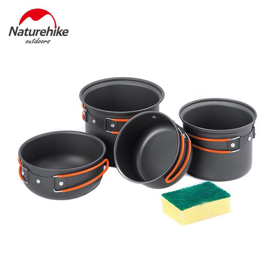 Naturehike Ultralight Camping Cookware (4 - Piece Set) – Camping Gear for 4 - piece (2 view)