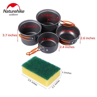 Naturehike Ultralight Camping Cookware (4 - Piece Set) – Camping Gear for 4 - piece (6 view)