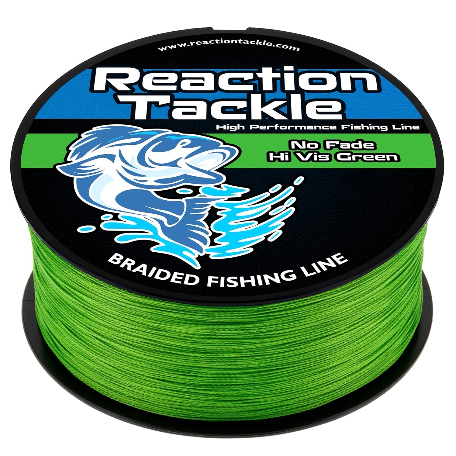 Reaction Tackle Braided Fishing Line - NO FADE Hi Vis Green - NEW Reaction Tackle